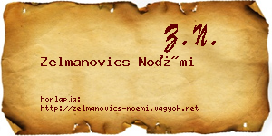 Zelmanovics Noémi névjegykártya